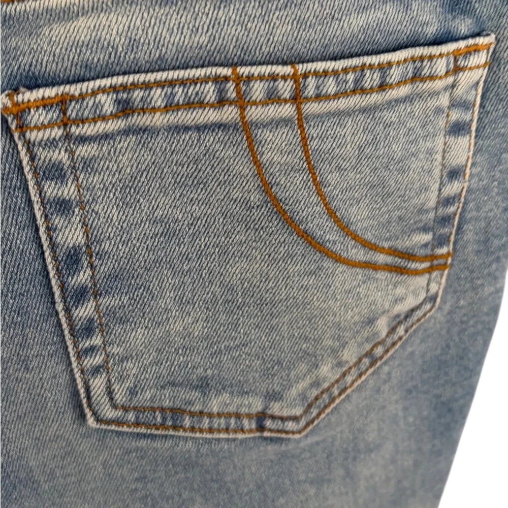 Maje Medium Blue Ankle Button-Hem 5 pocket Crop Jeans size EU 36.
